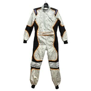 Sparco K26 Racing Suit Mens M White Black Orange Kerb Kart CIK-FIA Niveau 2 2001